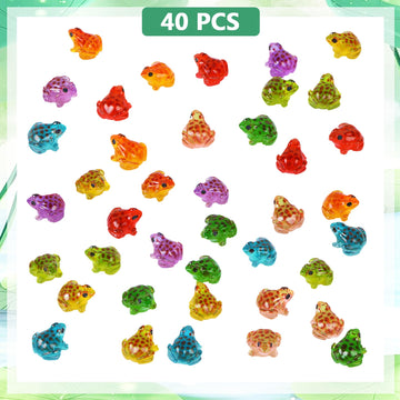 40 Pieces Resin Mini Frogs Luminous Mini Animals Tiny Animals for Crafts Dollhouse Fairy Garden Micro Moss Landscape Aquarium Po