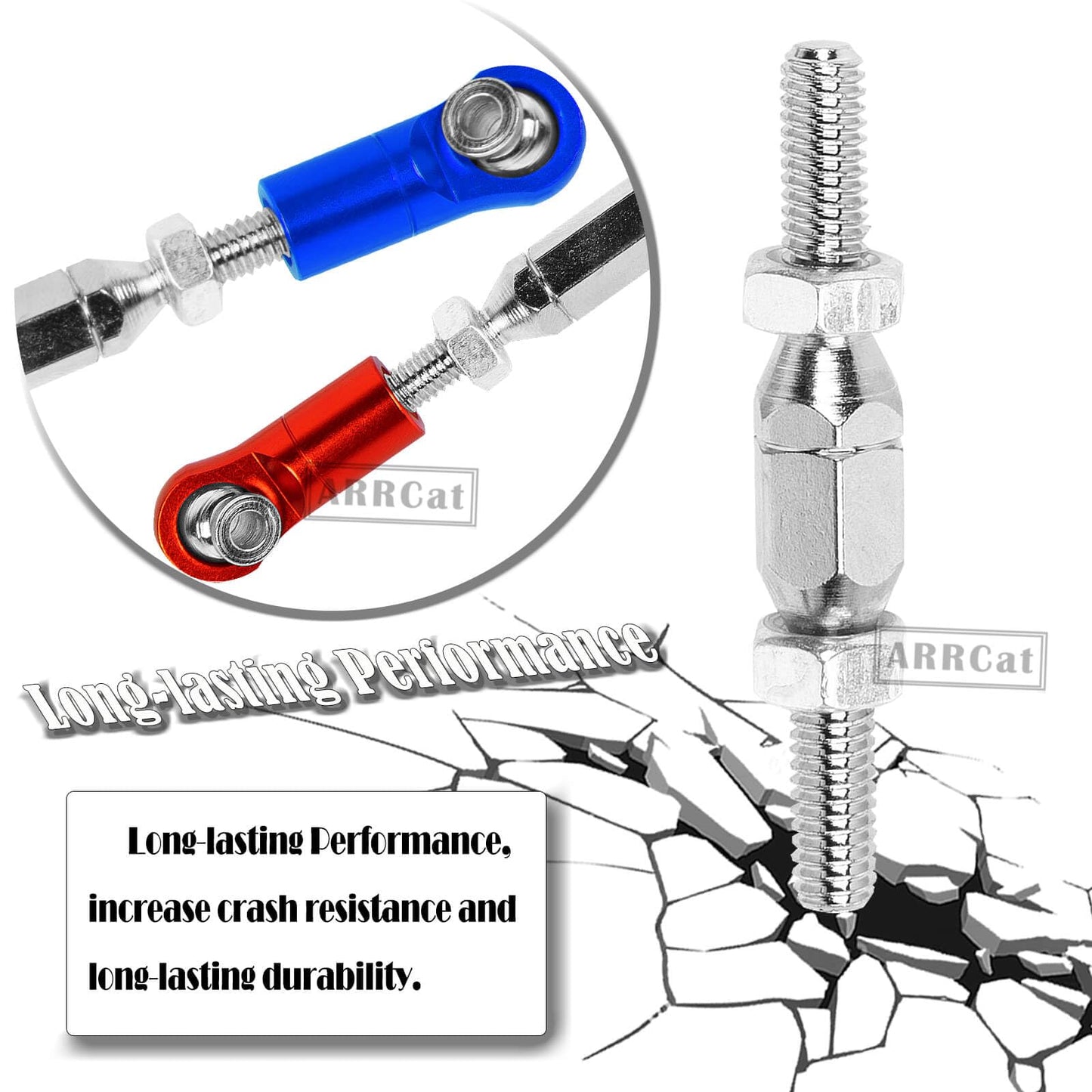 Arrcat Turnbuckles Camber Links Upgrades Parts For 1/10 Senton Mega550 4X4/Granite Mega550 4X4 Rc Truck,6Pcs Aluminum Adjustable
