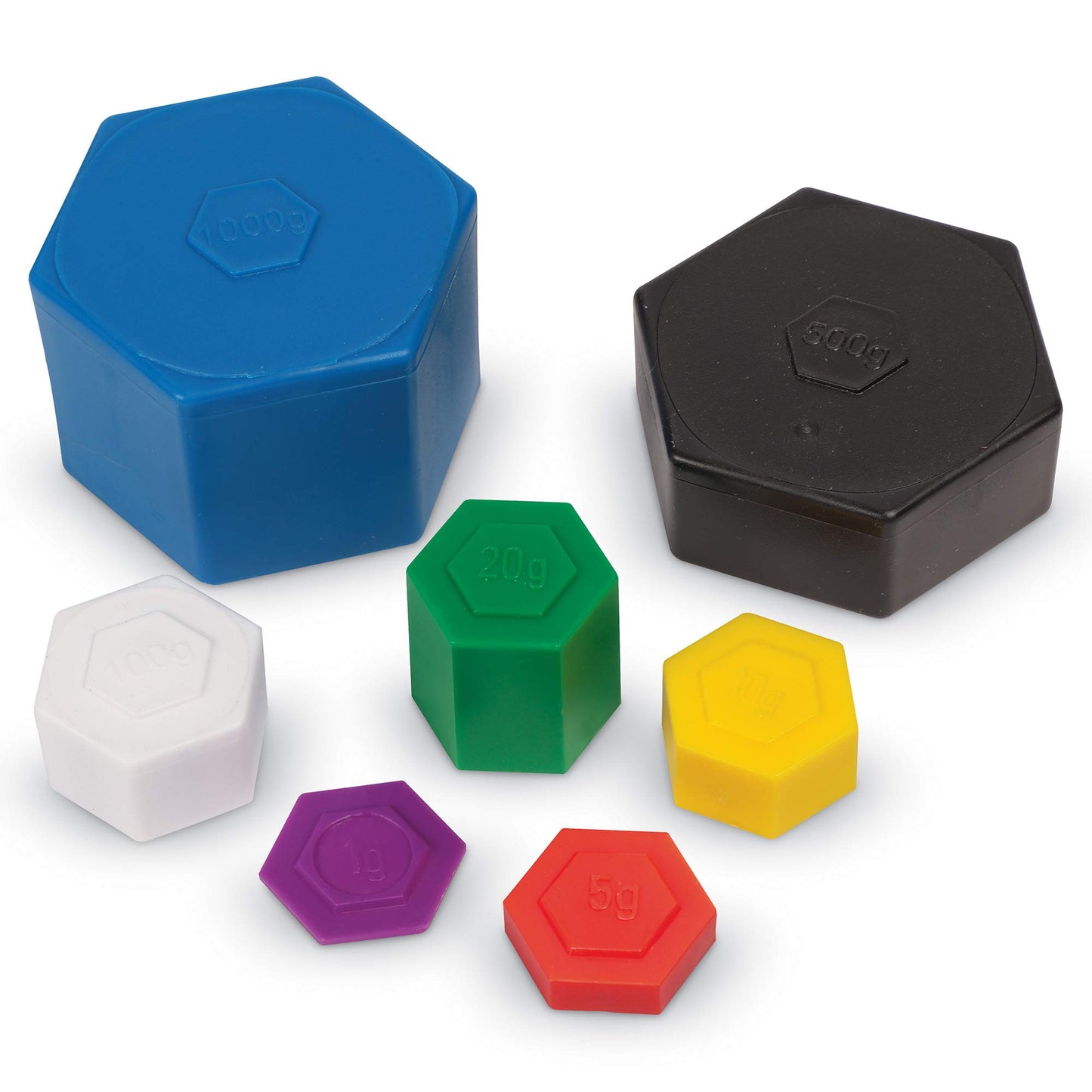 Learning Resources Metric Weight Set, Set Of 58 Weights, 1G, 5G, 10G, 20G, 100G, 500G, 1000G