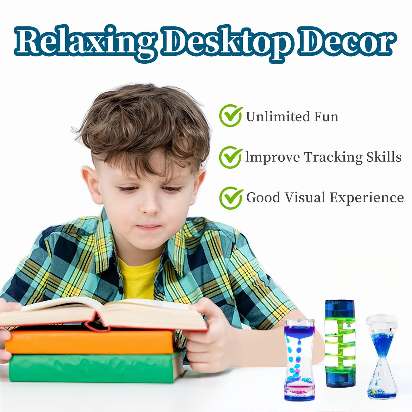 Oneshow Liquid Motion Bubbler Colorful Oil Hourglass Liquid Water Timer for Kids Sensory Fidget Toy Calm Stress Relief Desk Toys