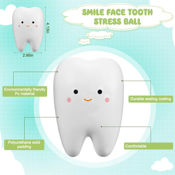 Shappy 24 Pcs Dentist Gift Teeth Jumbo Kawaii Teeth Slow Rising Squeeze Cute Tooth Cartoon Tooth Toy For Girls And Boys Soft Str