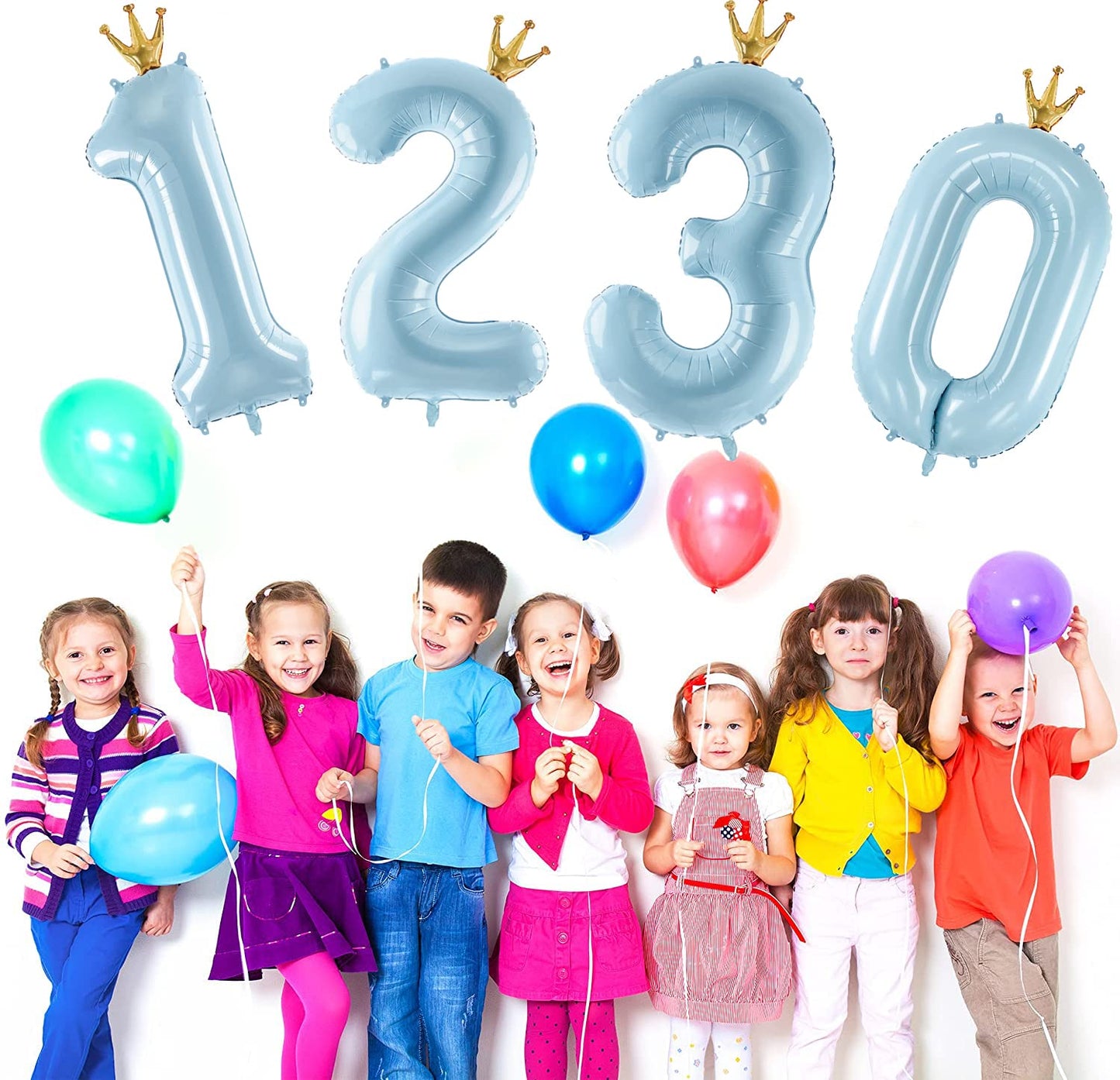 Gifloon Number 2 Balloon With Crown, Large Number Balloons 40 Inch, 2Nd Birthday Party Decorations Supplies 2 Year Old Sign Deco