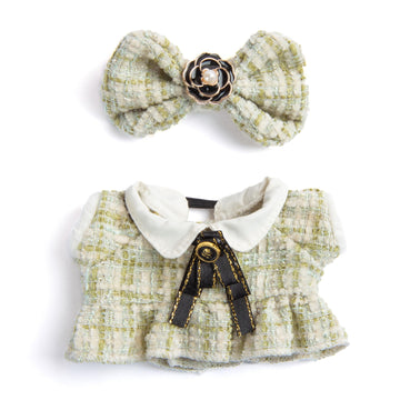 enhanced Doll Clothes - elegant Chic Style Set for 17cm Dolls Doll Outfit for Display Collectors Gift - Cute Miniature Fashion Accessories - Green Camellia (No Doll)