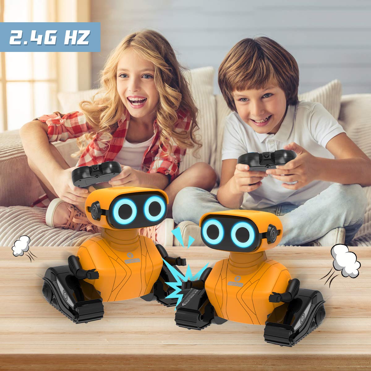 KaeKid Robot Toys for Kids, 2.4Ghz Remote Control Robot Toys with LED Eyes & Flexible Arms, Dance & Sounds, RC Toys for 3 4 5 6