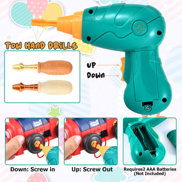 Take-Apart Electric Building Toys Car, Toddler & Kids Tool Set with Motor & Electric Drill, STEM Educational Construction Toy fo