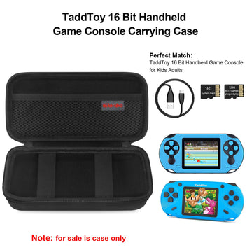 Elonbo Carrying Case Compatible with TaddToy 16 Bit Handheld Game Console for Kids mature-themeds Classic Retro Video Games Travel Storage Cover Bag Portable Electronic Game Player Organizer Holder Black