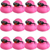 Chivao 12 Pcs Rubber Ducks With 12 Sunglasses/ Hats/ Headwear/ Scarf Small Cruise Ducks In Bulk Mini Rubber Duckies Bathtub Toys For Valentine'S Day Gift Hide(Black, Pink, Fresh Style)