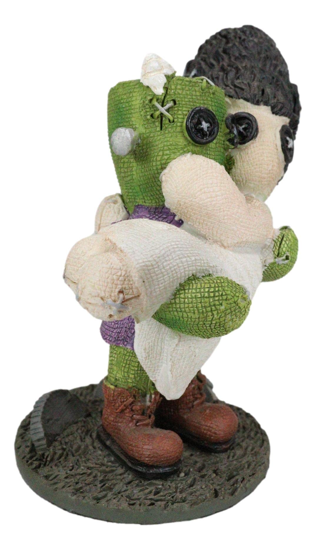 Ebros Day Of The Dead Pinheadz Monster With Voodoo Stitches Figurine Halloween Collectible Statue Fantasy Mythical Beings Undead Apocalypse Horror Icon (Wedding Night Frankenstein And Bride)