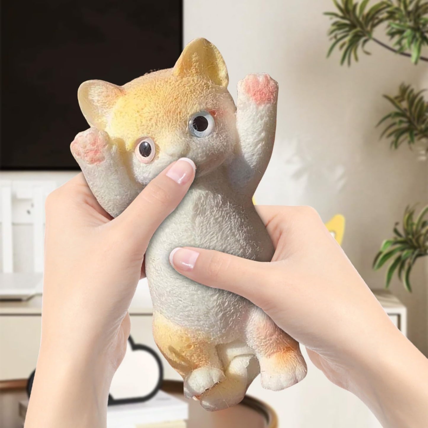 Cat Sticky Squishy Toys,Cute Cat Squishies Squeeze Soft Cat Squishies Stress Relief Sensory,Squeeze Toy Gifts for Christmas Birt