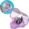 Swimbobo Baby Floats for Pool with Canopy Non Inflatable Soft Skin-Friendly Fabric Material Infant Swim Float for Boys and Girls Swimming Pool Toys (Purple)