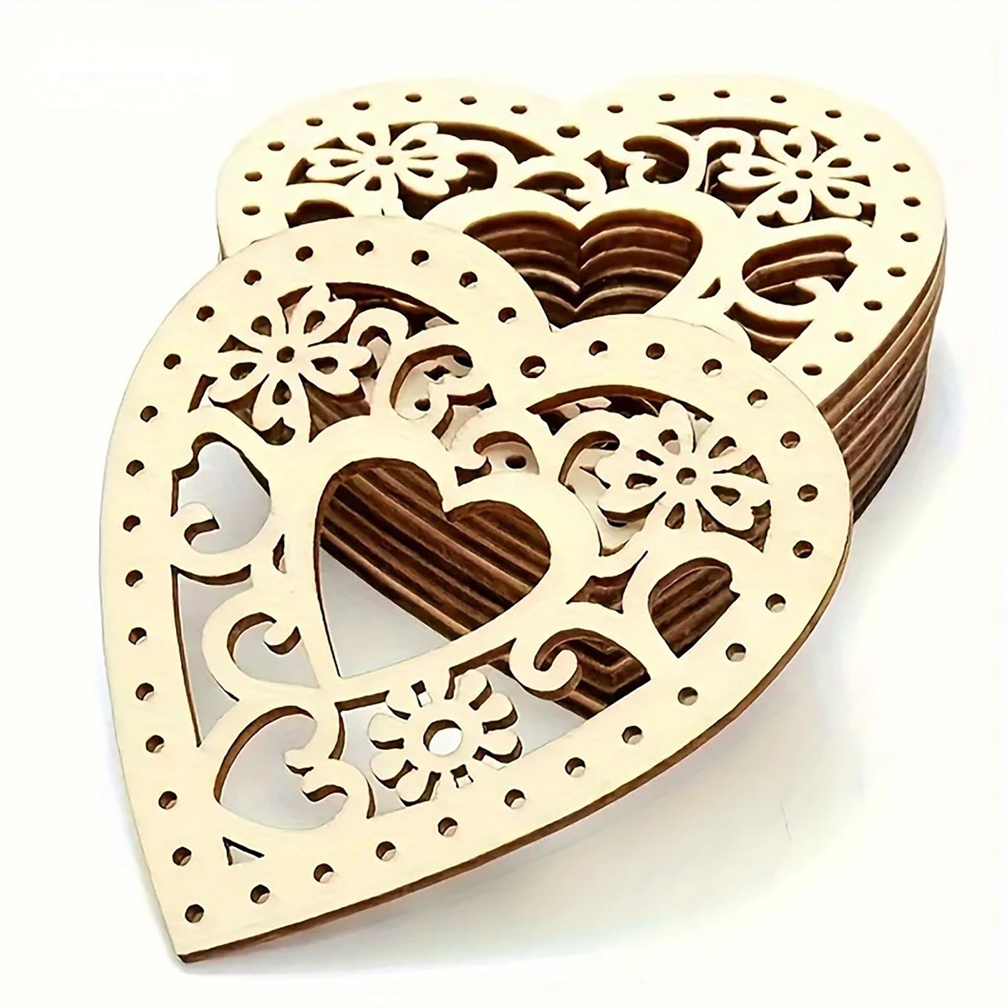 Cliths 10 Pcs Wooden Heart Decorations Diy Painting Craft Kit For Valentine Wedding Anniversaries Mdf Cutouts For Home Decor, Sc
