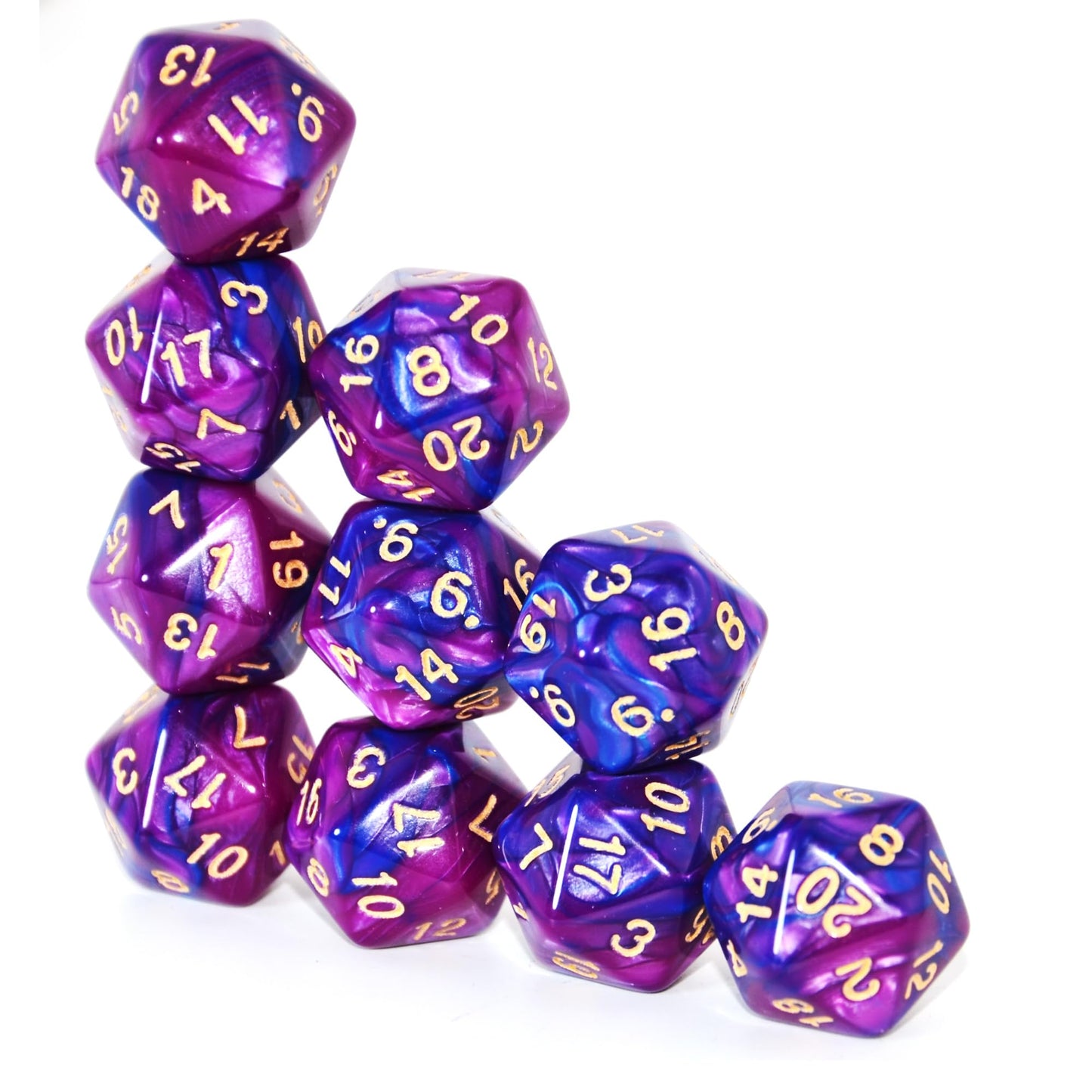 Smartdealspro 10-Pack 20 Sided Dice D20 Polyhedral Dice For Dnd Rpg Mtg Table Game (Color 12)