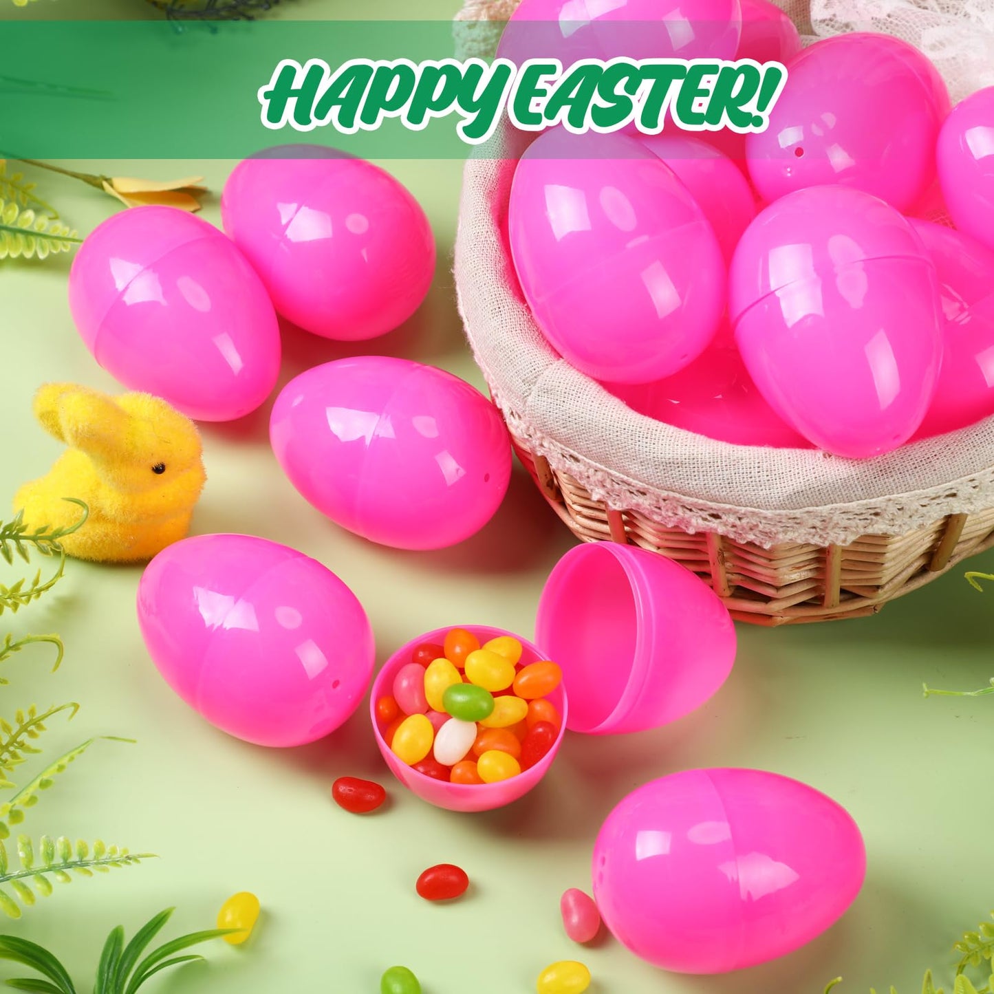 Silipull 36 Pieces Fillable Plastic Eggs - Bulk Easter Toy For Filling Candy, Party Favor, Basket Stuffers, Crafts