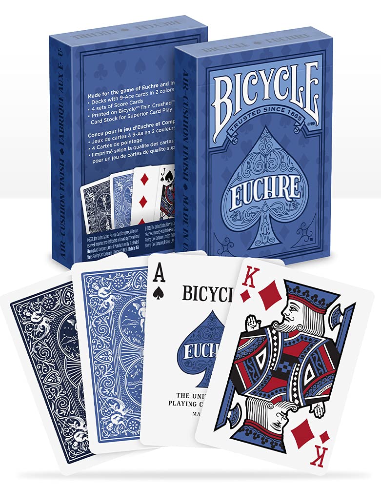 Bicycle Euchre Playing Card Deck - 9 Through Ace - Double Deck, Blue