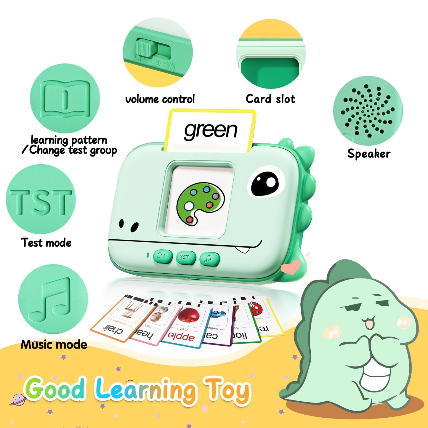 Hopeeye Talking Flash Cards For Toddlers Toys For Ages 2-4, Learning Toys For 2 3 4 5 Year Old Boys, Autism Pocket Speech Therap