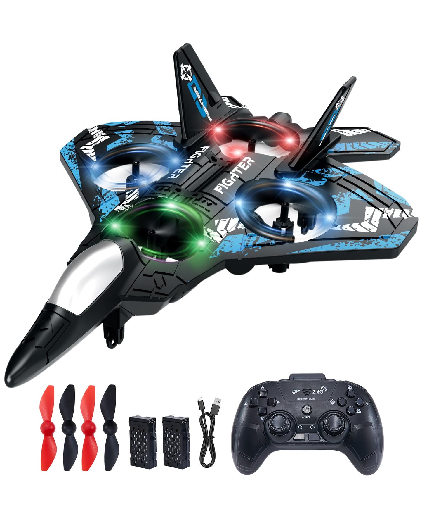 Drones for Kids Form RC Plane, Remote Control Airplane, Aircrafts for Boys and Girls, Jet Helicopter Drones with LED Lights 360