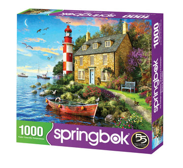 Springbok'S 1000 Piece Jigsaw Puzzle The Cottage Lighthouse - Made In Usa