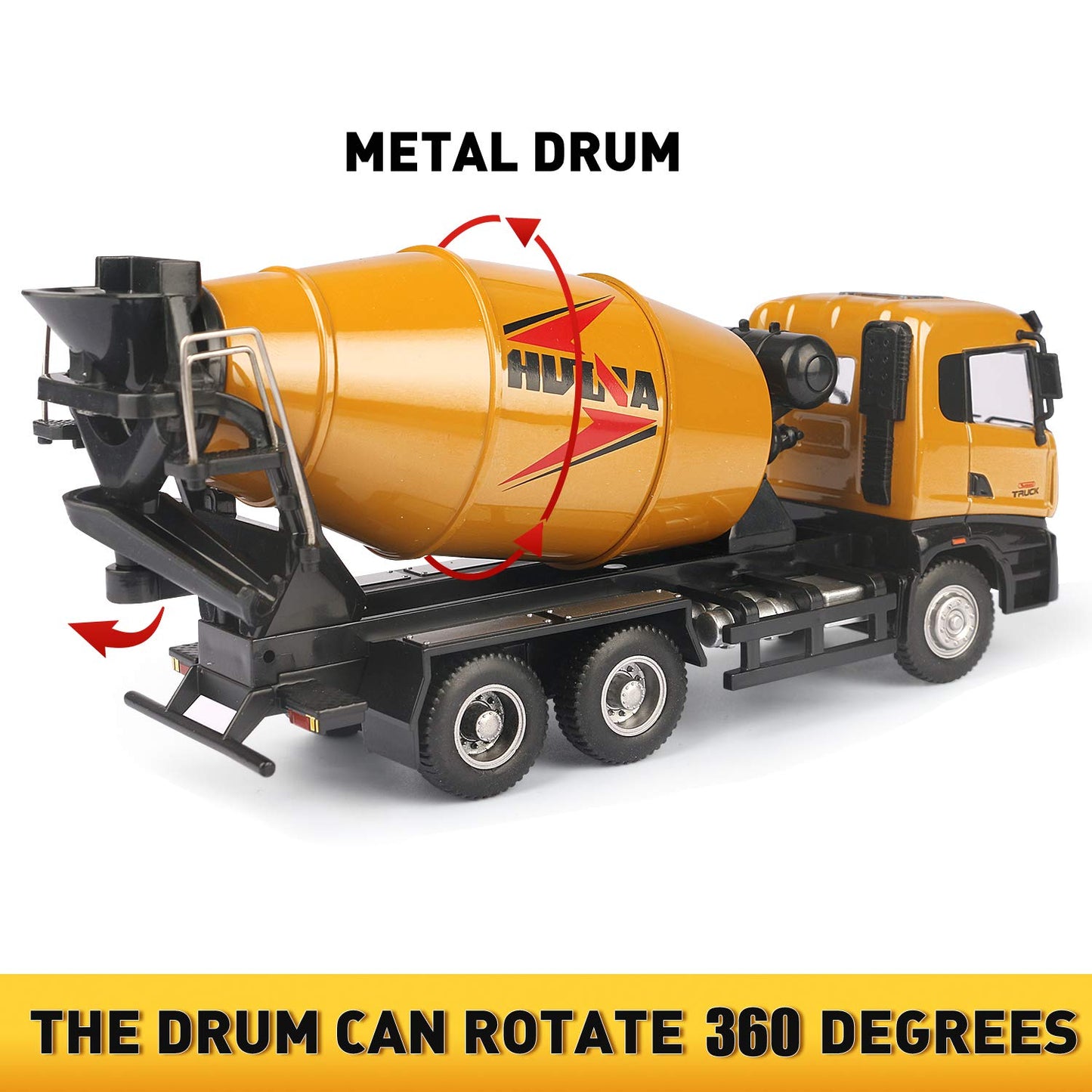 duturpo 1/50 Scale Metal Diecast Cement Mixer Toy Truck, Metal Construction Vehicles Trucks Model Toy for Boys Kids