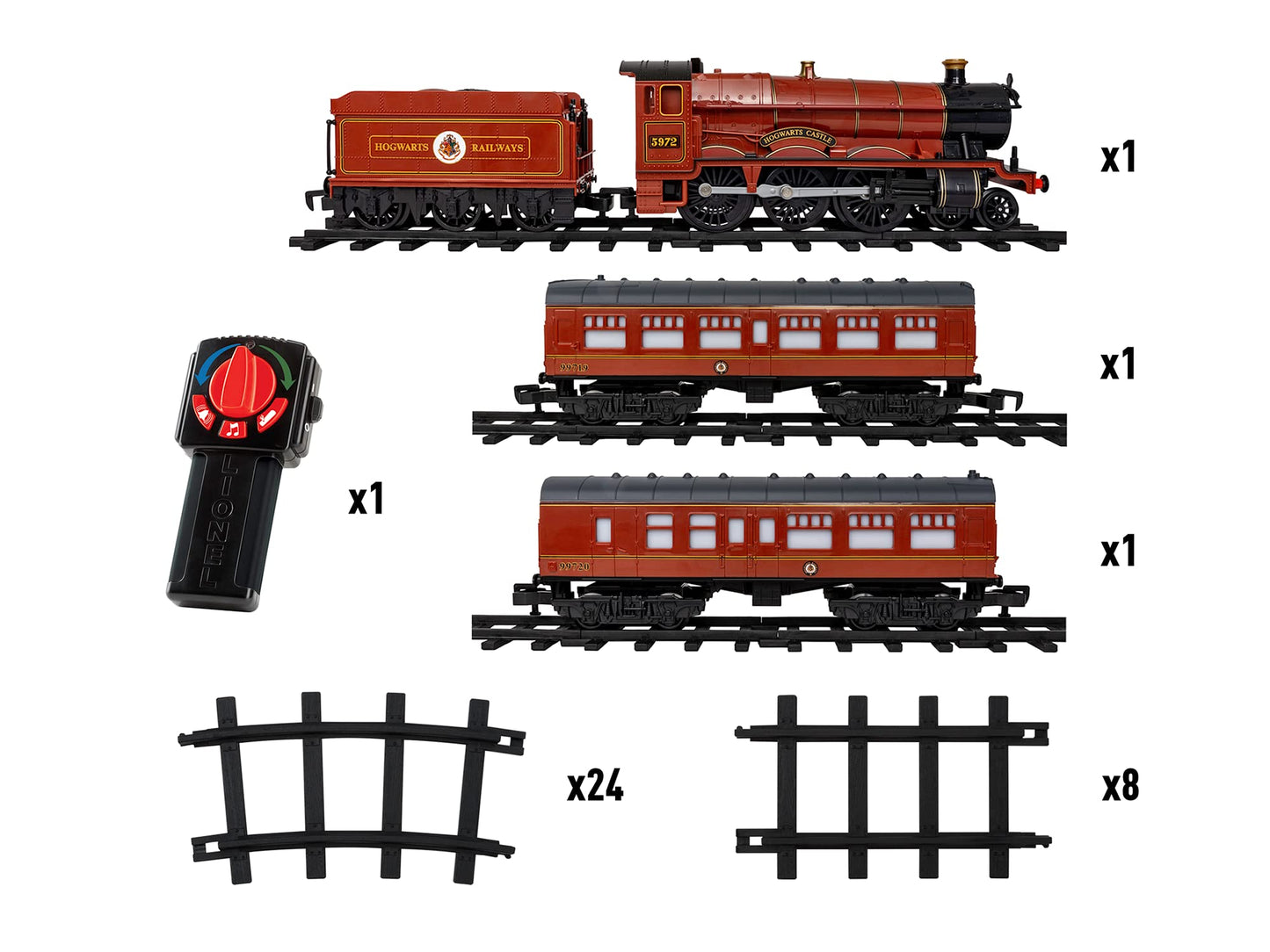 Lionel Hogwarts Express Battery-Operated Toy Train Set with Locomotive, Cars, Track & Remote - Authentic Sounds & Lights for Kids 4+