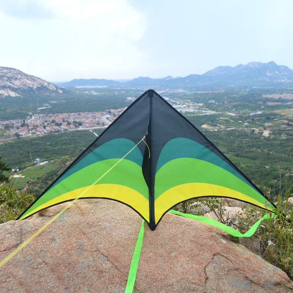 Mint'S Colorful Life 60'' Delta Kite With 7.1In Kite Reel Winder, Easy Flying Kite & Kite String Spool For Kids & Adults, Best Beach Kite Set For Beginners
