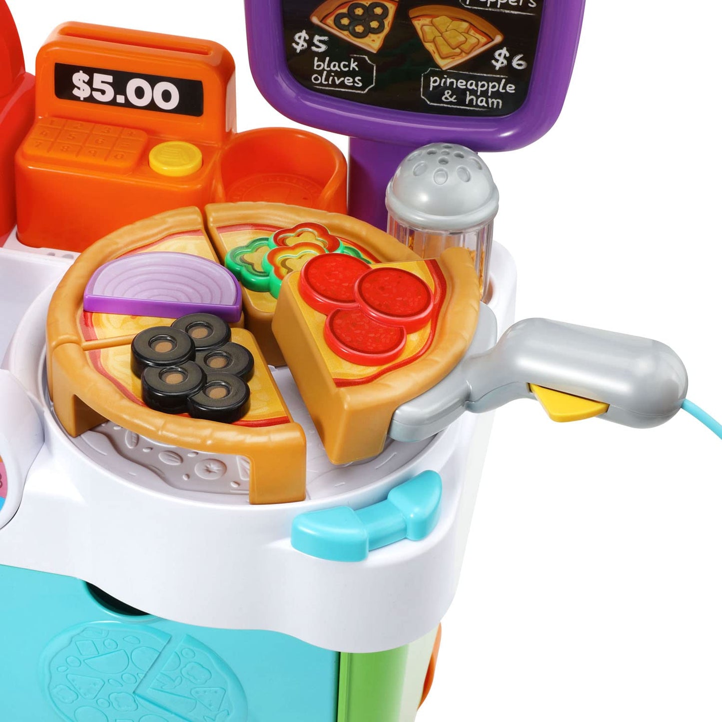 LeapFrog Build-a-Slice Pizza Cart - Multicolor, 21.3 x 25.9 x 8.6, Fun Interactive Toy for Kids, Frustration Free Packaging