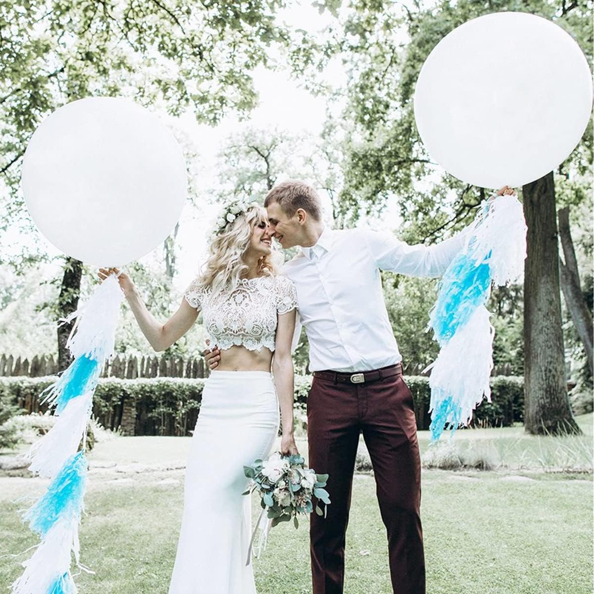 Kockuu 15pcs 24 Inch Heavy Duty White Latex Balloons for Weddings, Baby Showers, Birthdays, New Year's Decorations