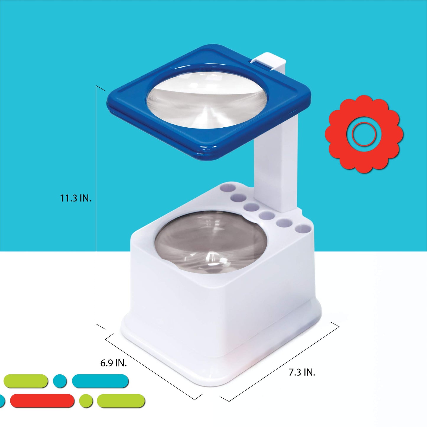 Discovery Kids Art Projector with 6 Dry Erase Markers, Reusable Drawing Discs, White/Blue, Magnify & Project Art on Walls & Ceilings