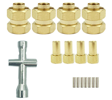 HOPLEX Brass 7mm RC Wheel Hex Hub Spacer with 9.5mm Offset Extension 4Pcs Hex Drive Adapter for AXIAL SCX24 Upgrades Accessories
