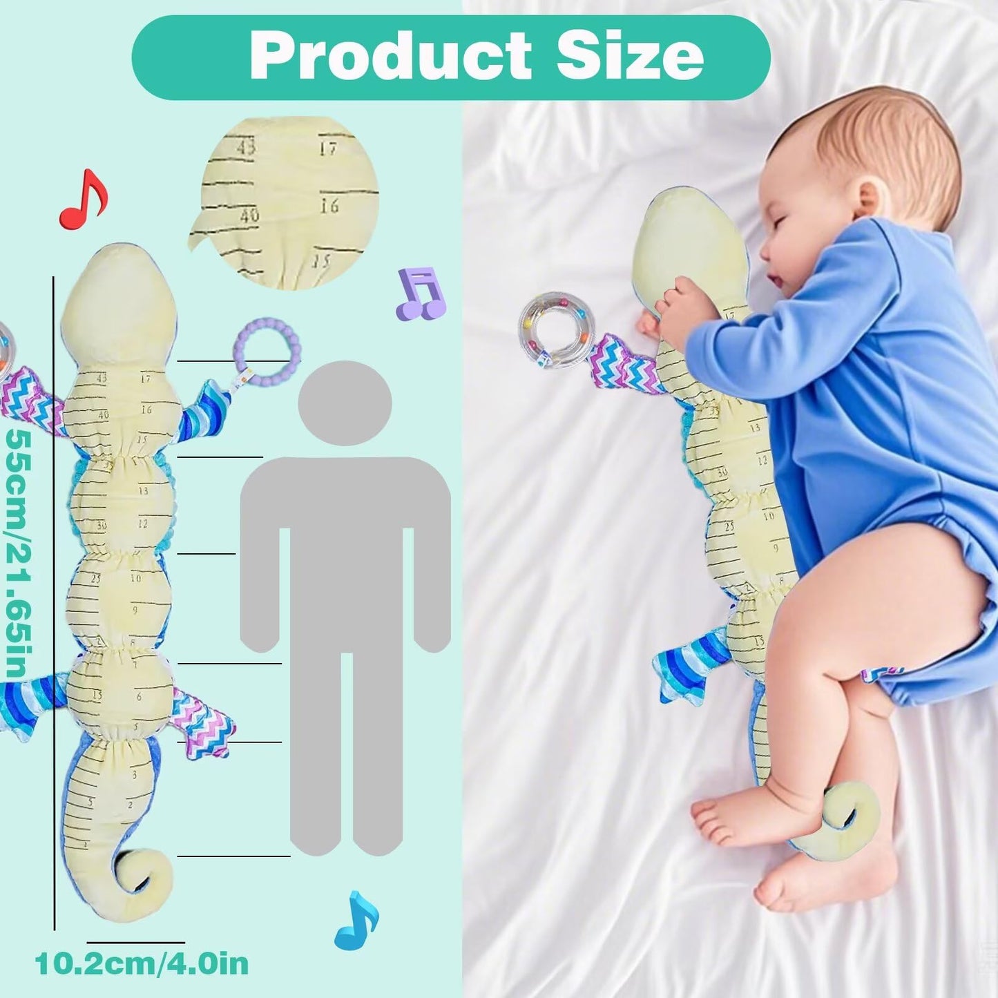 Pau1Hami1ton Baby Toys 0-3-6-12 Months Musical Plush Caterpillar Toy,Newborn Toys with Crinkle and Rattles,Baby Sensory Toys,New