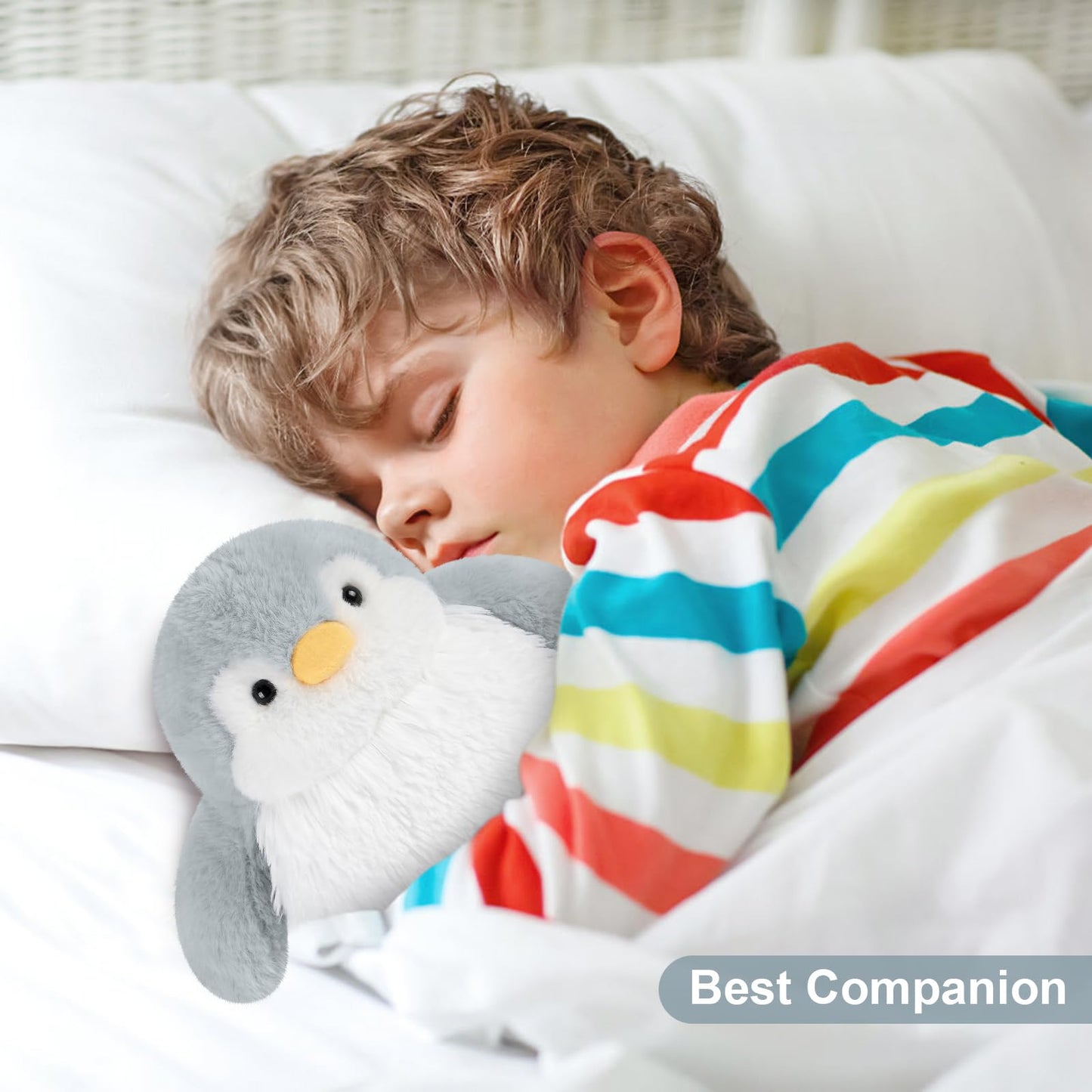 SuzziPals Heatable & Coolable Penguin Plush Toy, Gray, Microwavable Stuffed Animal for Soothing Relaxation, Model PALS-47