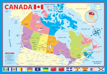 EuroGraphics 200 Piece Puzzle - Map of Canada, Multi-Color, Cardboard, Model 6200-0797