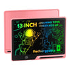 Poperpun 13 Inch Lcd Writing Tablet For Kids, Rechargeable Doodle Board, Erasable Kids Drawing Pad, Learning Toys For Ages3 4 5
