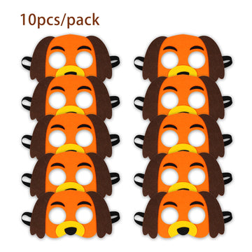 Jtnohx Felt Animal Masks, 10 Pcs Halloween Mask, Animal Costume For Birthday Party Supplies (Dog Mask)
