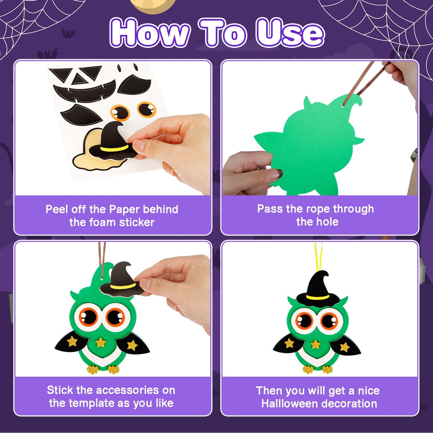 Fennoral 12 Pack Halloween Craft Kit For Kids Make You Own Halloween Foam Stickers Halloween Arts And Crafts Diy For Kids Boys G
