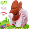 Nolakmi Easter Bunny Stuffed Animal, Ideal Easter Gifts For Kids 3-5, Hopping Bunny Toys For Kids With Sounds, Wiggling Ears, No