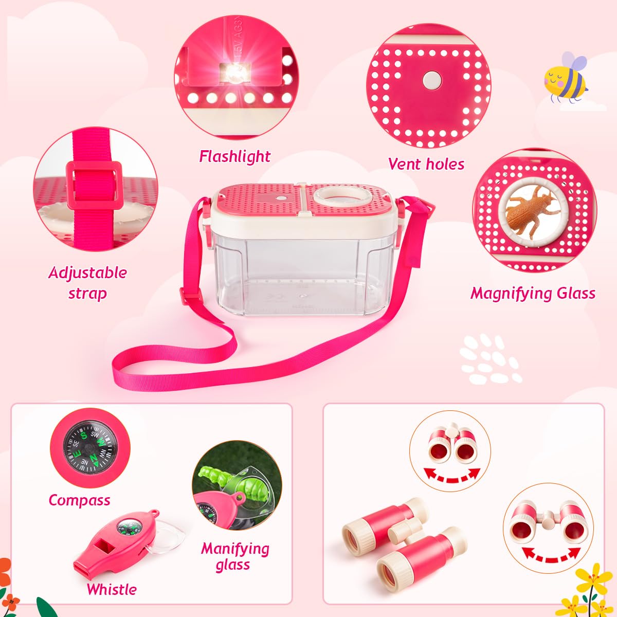 Meland Kids Camping Set For Girls - Camping Tent Toys For Girls Indoor Outdoor Pretend Play, Christmas Birthday Gift Idea For To