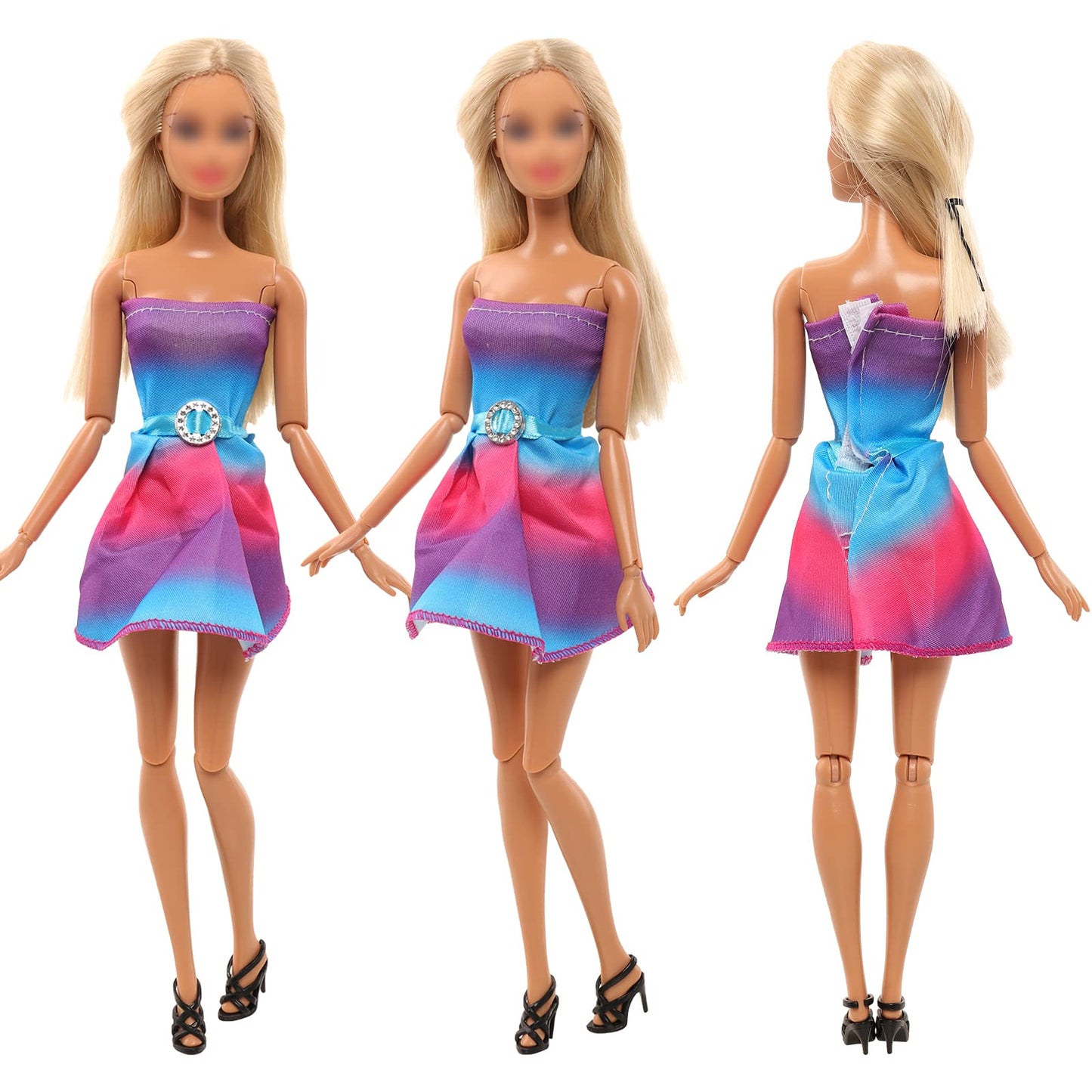 Barwa 10 Sets Doll Clothes Including 5 Fashion Floral Dresses 5 Sets Casual Outfits Tops And Trousers, Shorts For 11.5 Inch Girl Dolls…