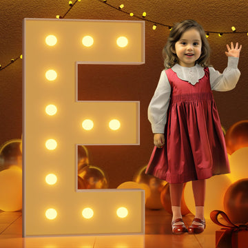 Imprsv 4Ft Marquee Light Up Letters E, Large Light Up Letters For Baby Shower Anniversary Wedding Room Decor, Big Letters For Pa