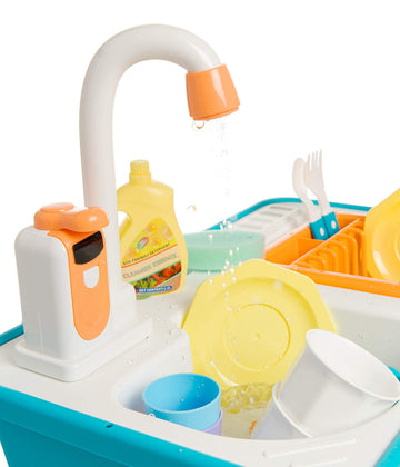 Toy Chef Unicorn Water Play Kitchen Sink Toy Set With Color Changing Accessories And Automatic Water Cycle System - Pretend Toys