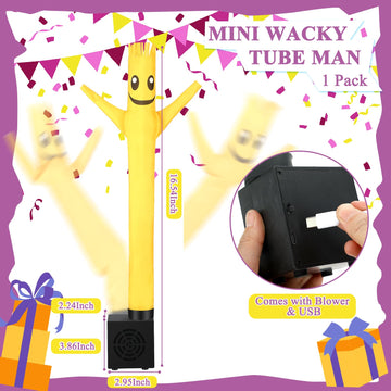 Poen Wacky Waving Inflatable Tube Guy For Kids Gag Gift Mini Inflatable Tube Man With Blower Birthday Desktop Office Pranks Danc