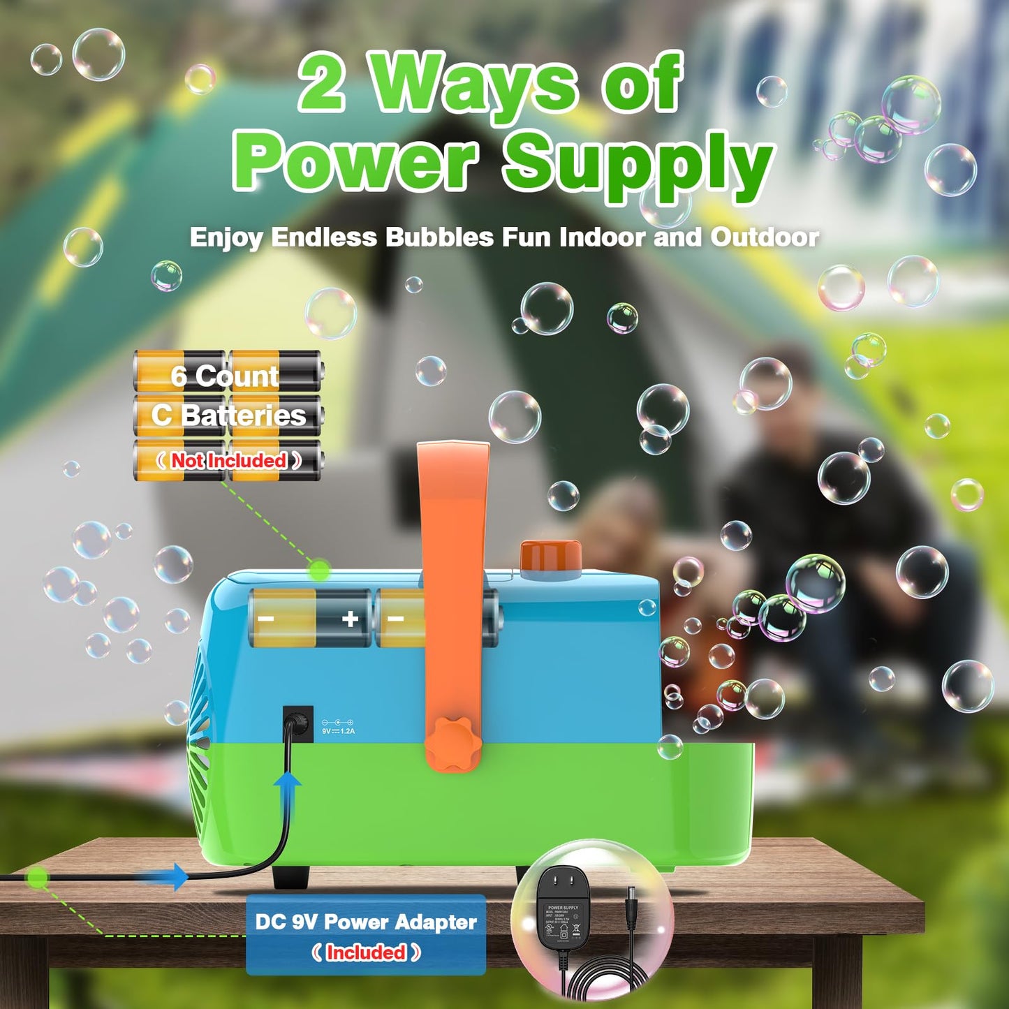 Bubble Machine, Automatic Bubble Blower, 8000+ Big Bubbles Per Minute, Bubble Maker For Kids Toddlers, Operated By Plug-In Or Ba