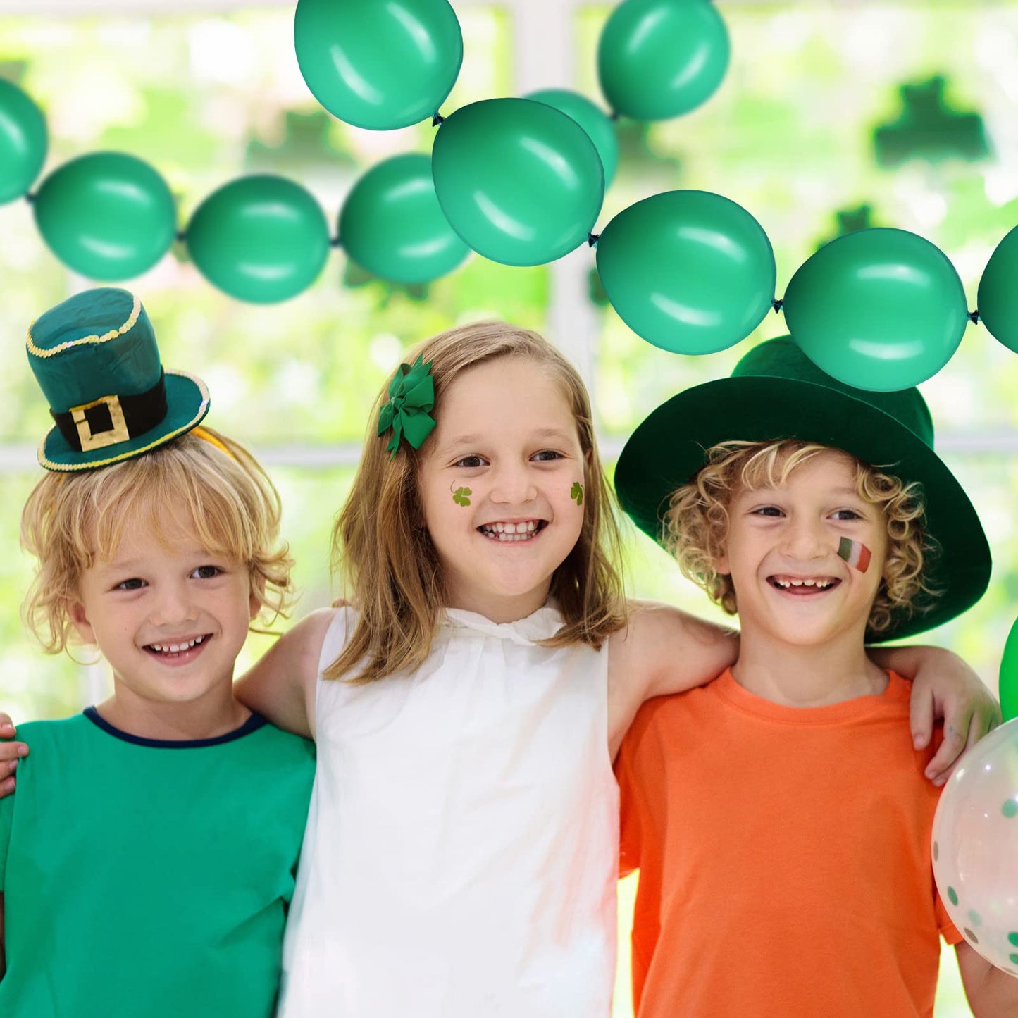 100 Pcs Link Balloon Linking Balloon Latex Linkable Balloons Connected Wedding Party Decoration (Dark Green, 10 Inch)