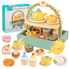 Masonbaby Tea Party Set,Tea Sets for Toddlers 3-5,Kids Tea Set with Dessert Cookies & Cake Stand, Non-Toxic Wooden Tea Party Set