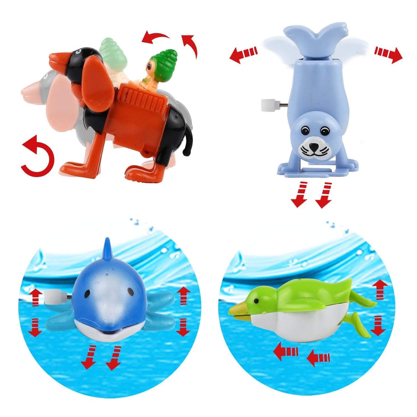 Laxdacee Wind-Up Toys, 24 Pack Assorted Mini Toy for Kid Party Favors, Pinata Goody Bag Filler Stocking Stuffers for Boy Girl Ch