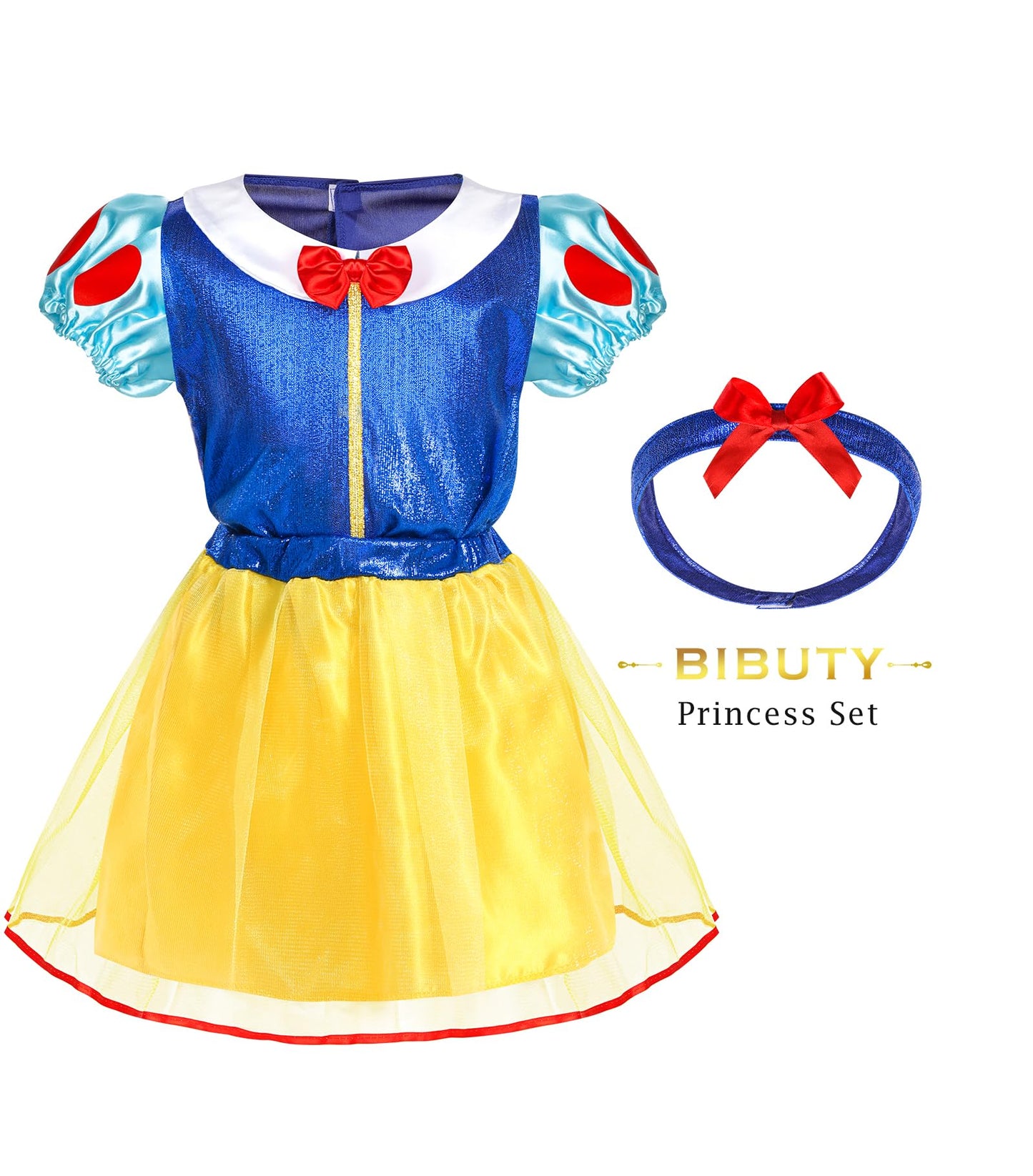 Kids Princess Dress Up Clothes For Little Girls, Bibuty Pretend Play & Dress Up Princess Costume Set With Princess Dresses Crown Cape For Little Girls, Princess Toys Gifts For 3-6 Toddler Little Girls
