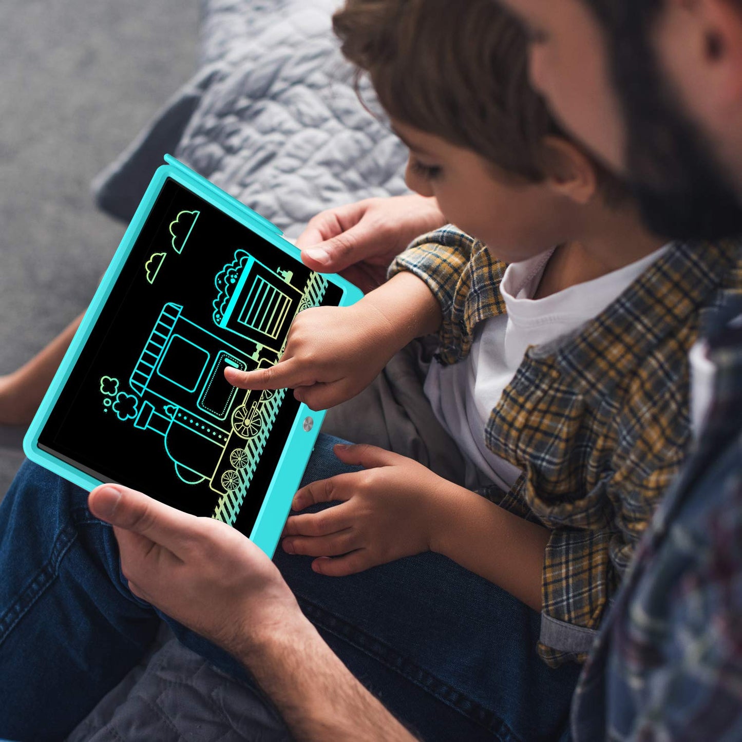 Flueston Lcd Writing Tablet 15 Inches Colorful Screen Drawing Pad, Doodle And Scribbler Boards For Kids, Electronic Educational