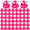 Flamingo Rubber Duckies For Kids, 50Pcs Pink Flamingo Duck Bath Toys Cute Floating Squeaky Mini Rubber Ducks For Baby Shower, Ca