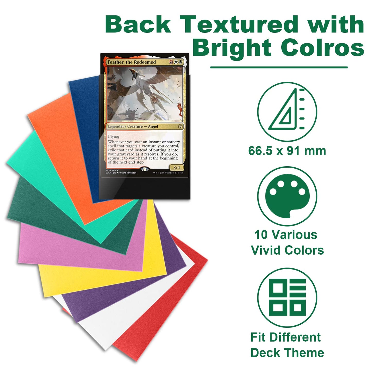 Green Mtg Card Sleeves 200 Pack, Standard Card Sleeves Sturdy Mtg Sleeves Matte Back Finish, Perfect Shuffling - Protect All You