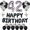 Naninuneno 42Nd Black Silver Birthday Party Decorations For Men Women, Happy 42 Birthday Party Supplies With Black Happy Birthda