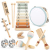 Toddler Musical Instruments, Joyreal Baby Musical Instruments Montessori Wooden Toys For Toddlers 3, Neutral Colors Percussion Instruments Set, Aesthetic Modern Boho Xylophone For Kids Playroom Gifts